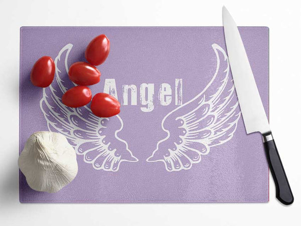 Angel Wings 2 Lilac Glass Chopping Board