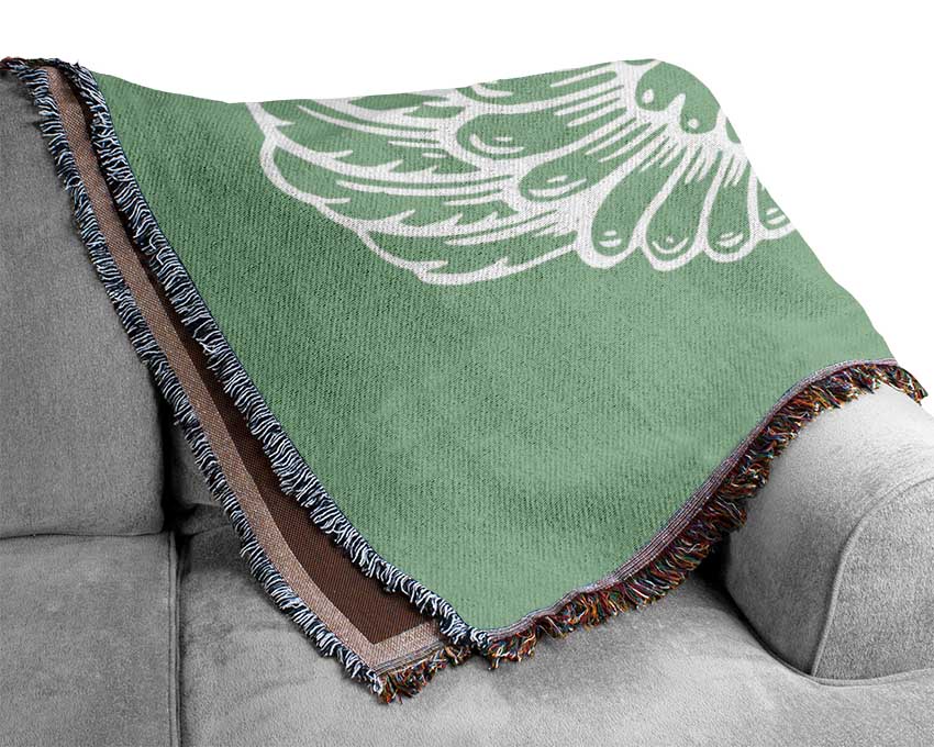 Angel Wings 2 Green Woven Blanket