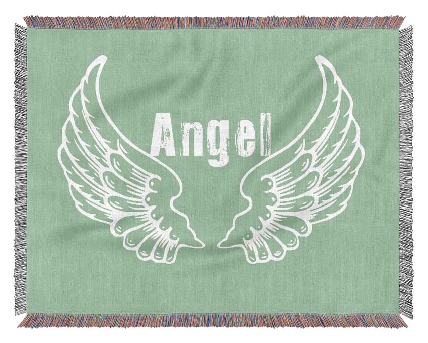 Angel Wings 2 Green Woven Blanket