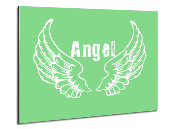Angel Wings 2 Green Metal Print