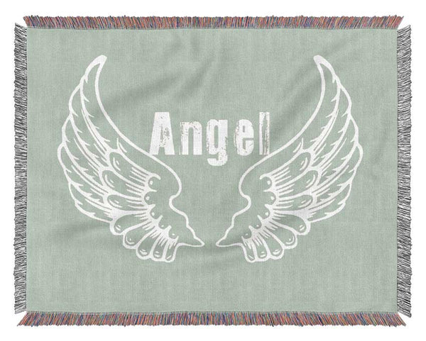 Girls Room Quote Angel Wings 2 Beige Woven Blanket