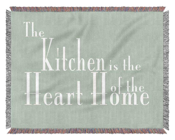 Kitchen Quote The Kitchen Is The Heart Of The Home 2 Beige Woven Blanket