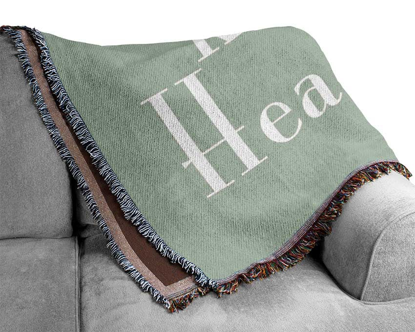 Kitchen Quote The Kitchen Is The Heart Of The Home 2 Beige Woven Blanket