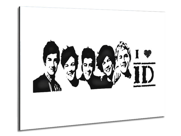 Music Quote I Love 1 Direction White Metal Print