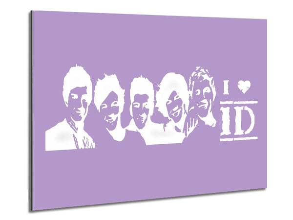 Music Quote I Love 1 Direction Lilac Metal Print