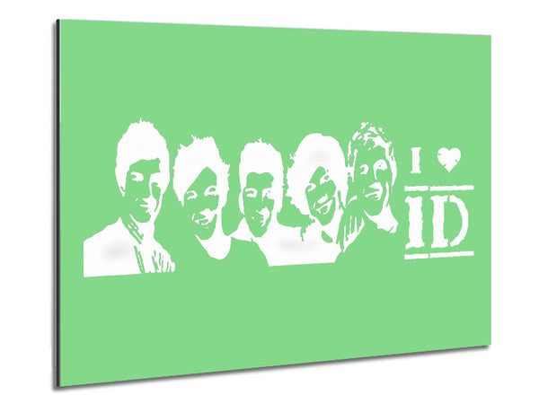 Music Quote I Love 1 Direction Green Metal Print