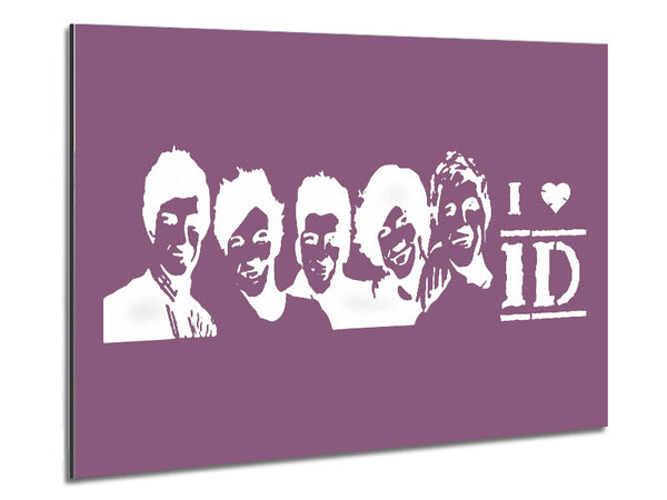 Music Quote I Love 1 Direction Dusty Pink Metal Print