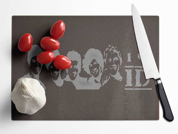 Music Quote I Love 1 Direction Chocolate Glass Chopping Board