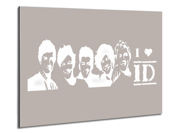 Music Quote I Love 1 Direction Beige Metal Print