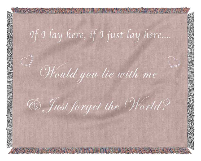 Music Quote If I Lay Here If I Just Snow Patrol Vivid Pink Woven Blanket