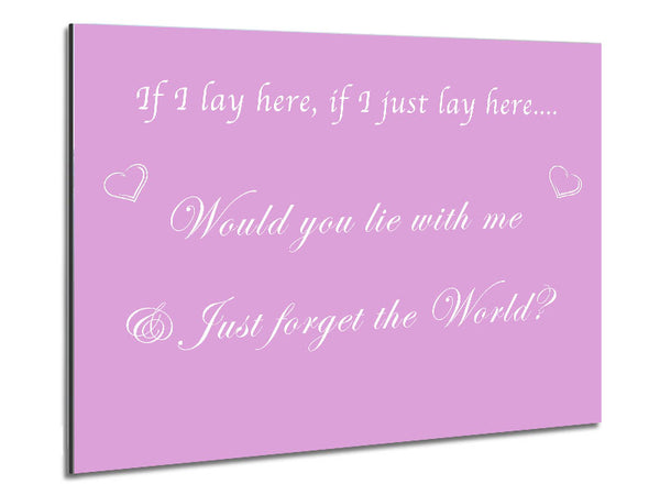 Music Quote If I Lay Here If I Just Snow Patrol Pink Metal Print