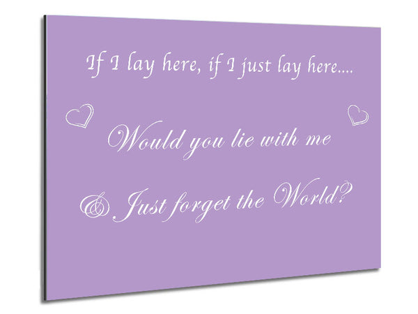 Music Quote If I Lay Here If I Just Snow Patrol Lilac Metal Print