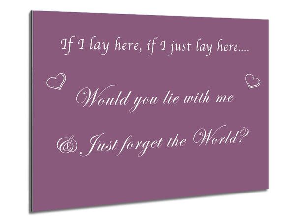 Music Quote If I Lay Here If I Just Snow Patrol Dusty Pink Metal Print