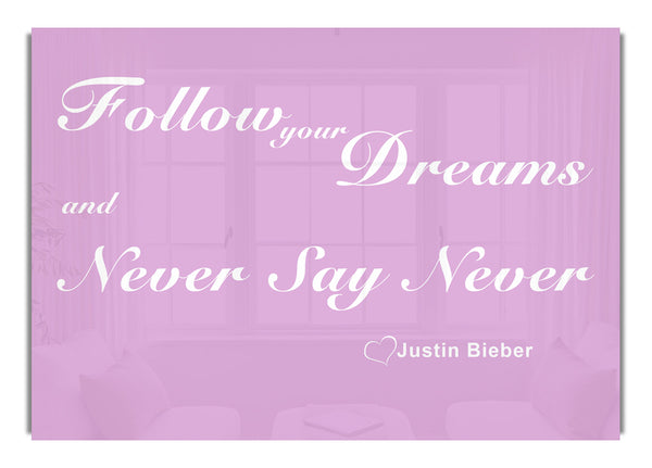 Follow Your Dreams Justin Bieber Pink