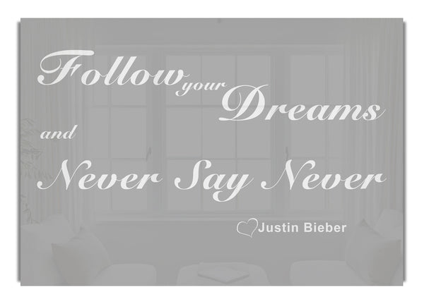 Follow Your Dreams Justin Bieber Grey White
