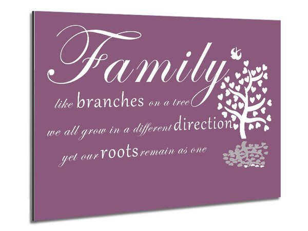 Familienzitat Familie wie Zweige auf einem Baum Dusty Pink