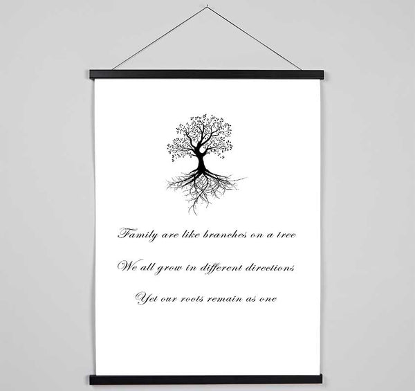 Family Quote Family Are Like Branches 2 White Hanging Poster - Wallart-Direct UK