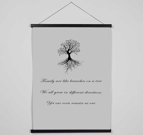 Family Quote Family Are Like Branches 2 Grey Hanging Poster - Wallart-Direct UK