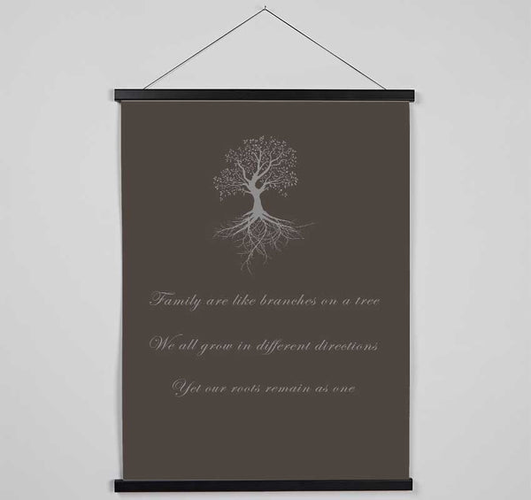 Family Quote Family Are Like Branches 2 Chocolate Hanging Poster - Wallart-Direct UK