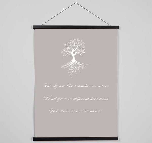 Family Quote Family Are Like Branches 2 Beige Hanging Poster - Wallart-Direct UK