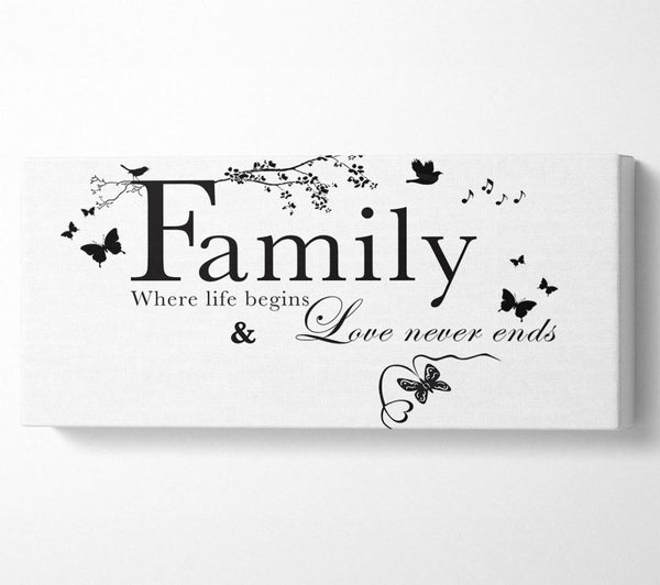Family Quote Family Where Life Begins White
