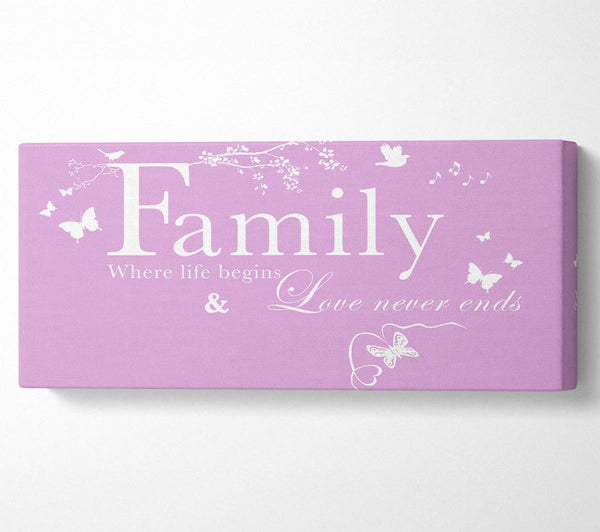 Family Quote Family Where Life Begins Pink