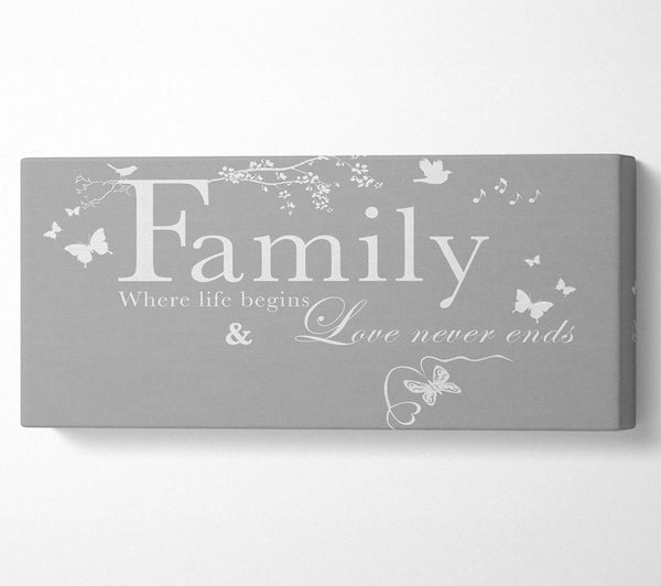 Family Quote Family Where Life Begins Grey White