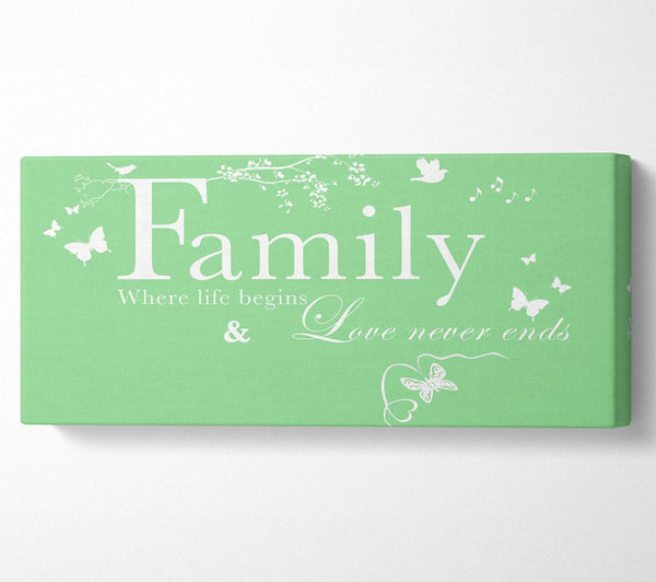 Family Quote Family Where Life Begins Green