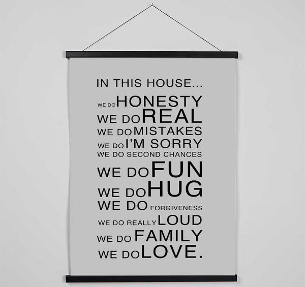 Family Quote In This House Grey Hanging Poster - Wallart-Direct UK