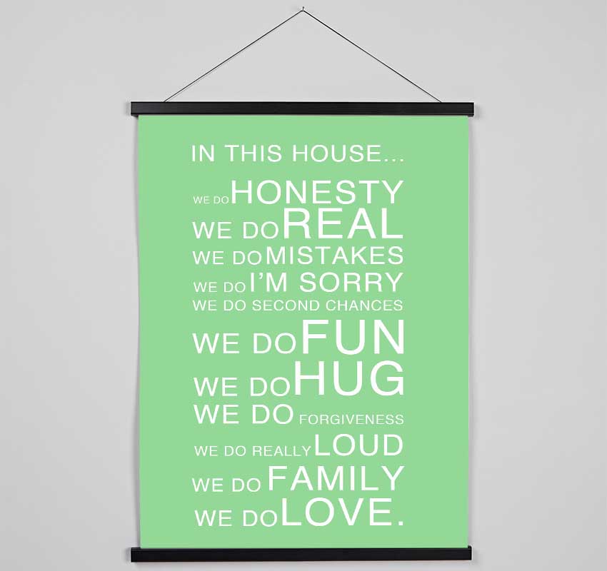 Family Quote In This House Green Hanging Poster - Wallart-Direct UK