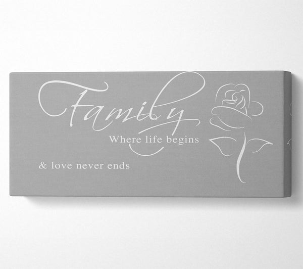 Family Quote Family Where Life Begins 1 Grey White