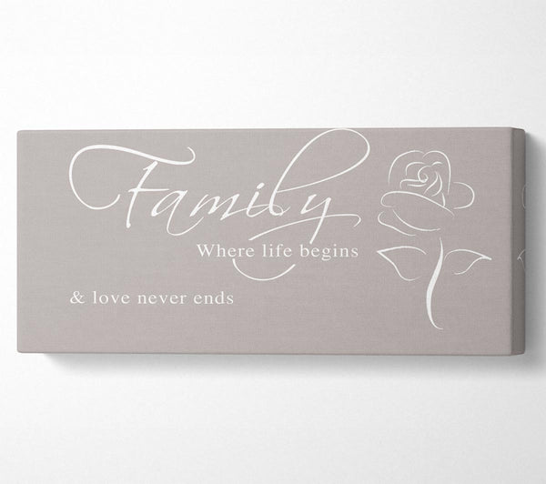 Family Quote Family Where Life Begins 1 Beige