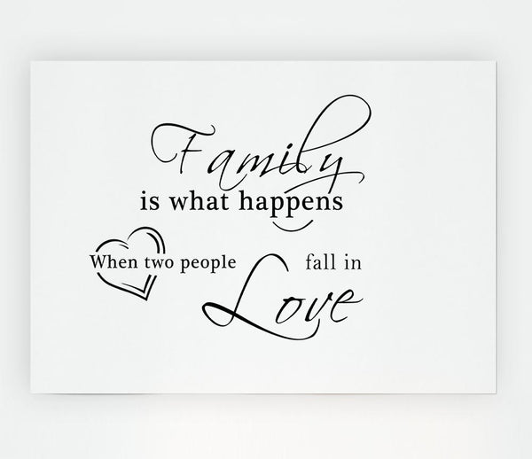 Family Quote Family Is What Happens White Print Poster Wall Art