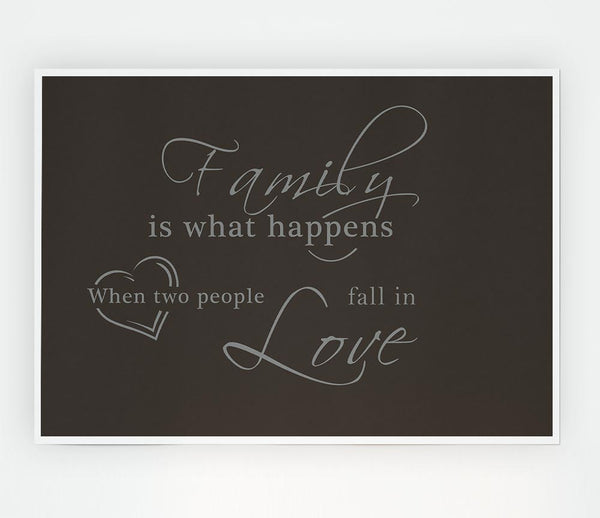 Family Quote Family Is What Happens Chocolate Print Poster Wall Art