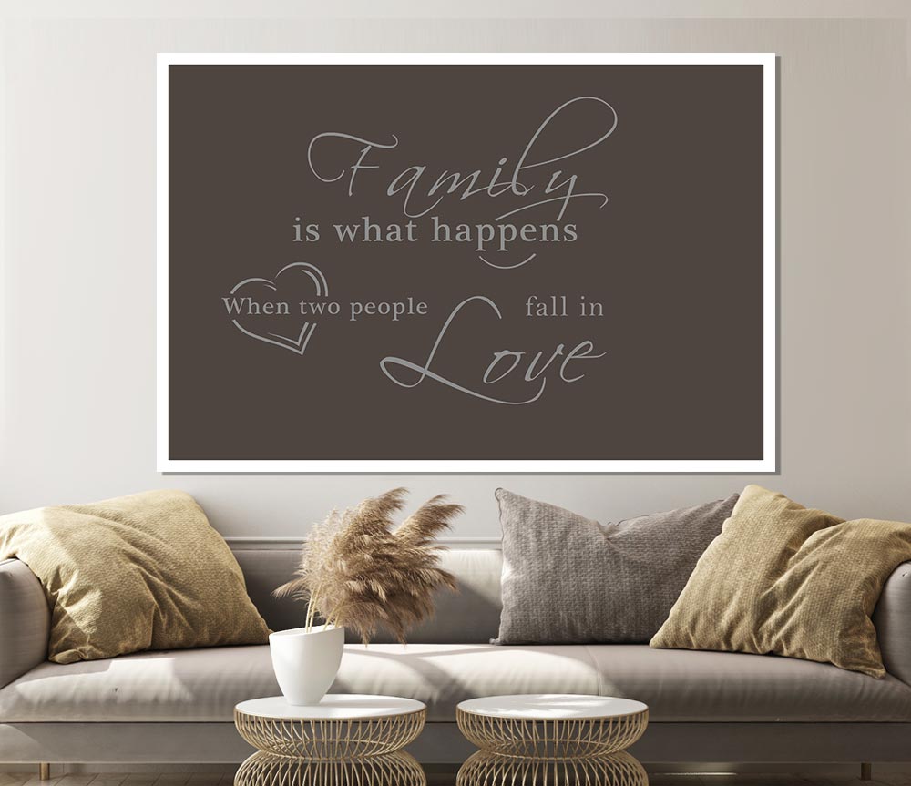Family Quote Family Is What Happens Chocolate Print Poster Wall Art