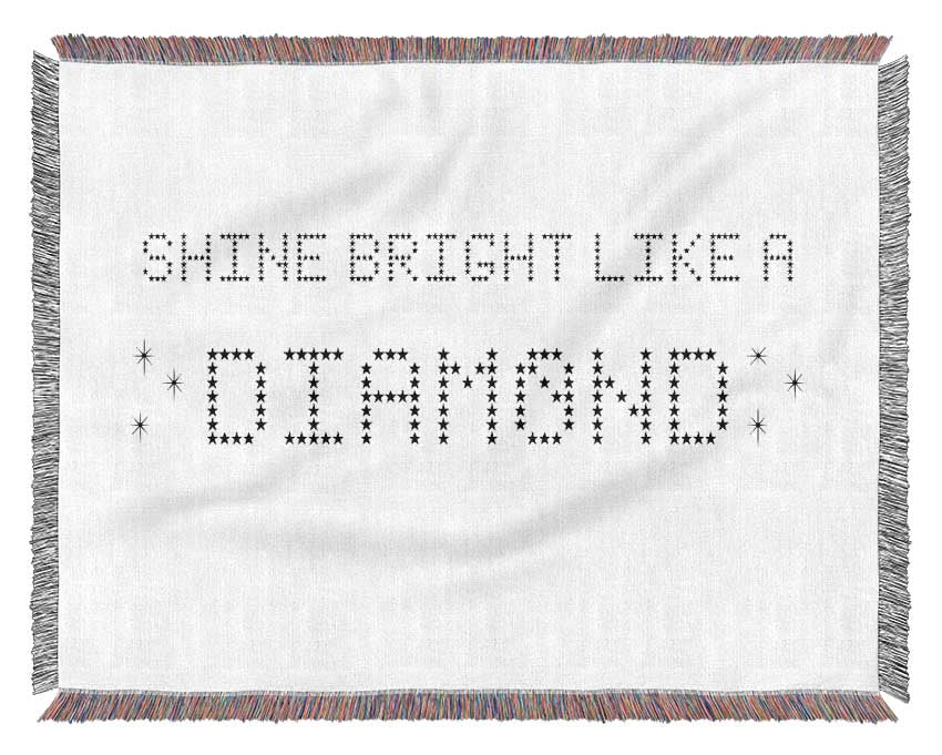 Music Quote Shine Bright Rihanna White Woven Blanket