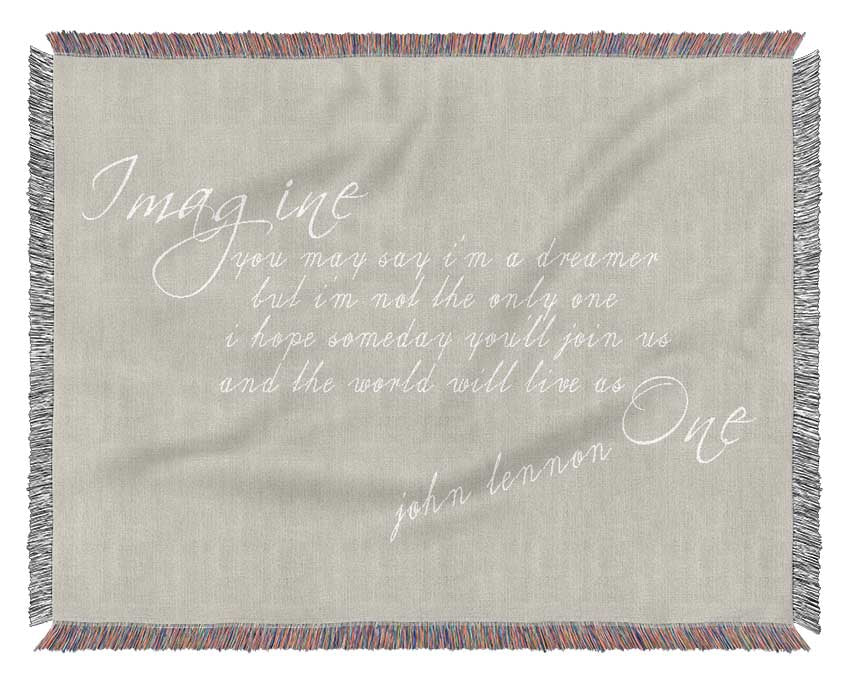 Music Quote Imagine John Lennon Pink Woven Blanket