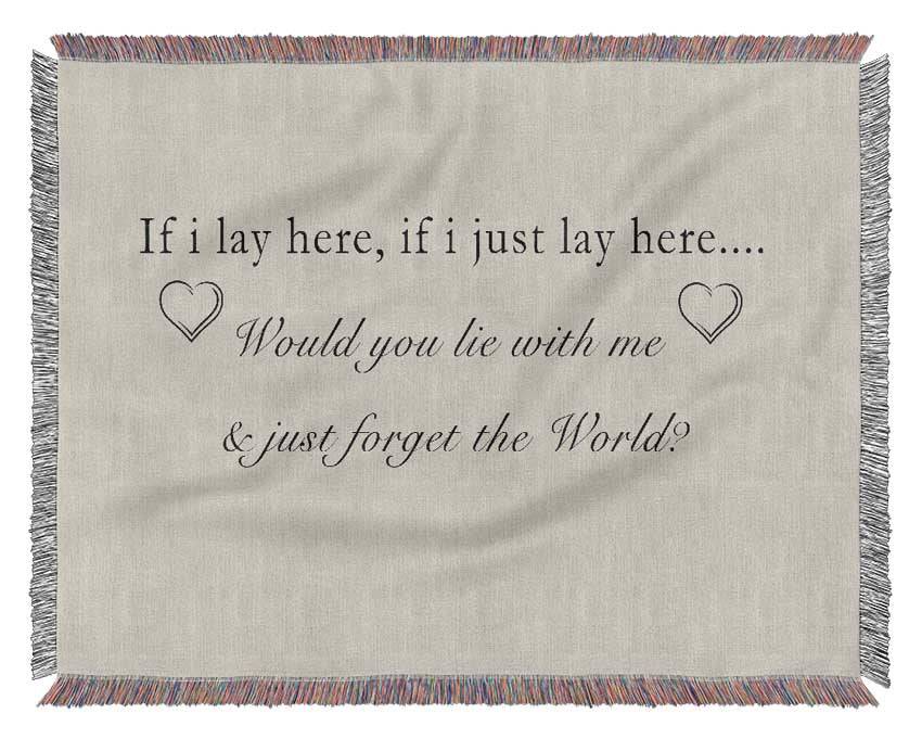 Music Quote If I Lay Here Snow Patrol Grey Woven Blanket