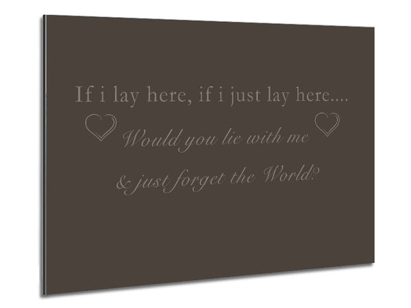 Music Quote If I Lay Here Snow Patrol Chocolate Metal Print
