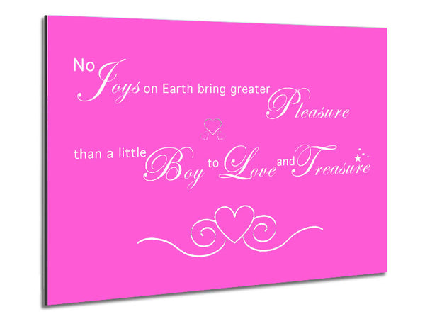 Nursery Quote No Joys On Earth Bring Pleasure Vivid Pink Metal Print