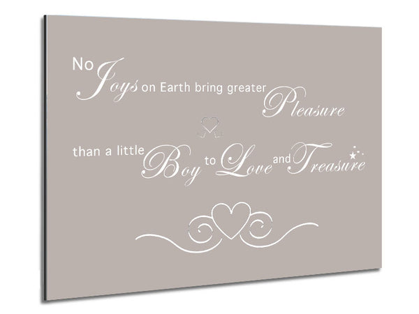 Boys Quote No Joys On Earth Bring Pleasure Beige Metal Print