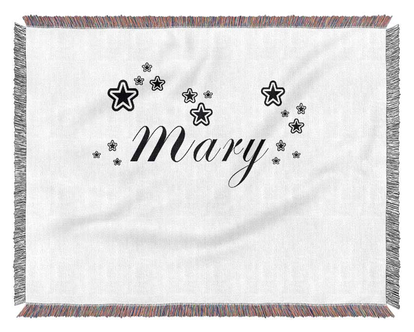 Your Name In Stars White Woven Blanket