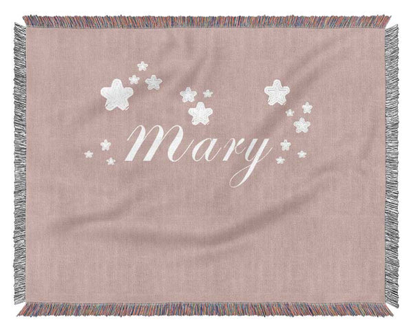 Girls Room Quote Your Name In Stars Vivid Pink Woven Blanket