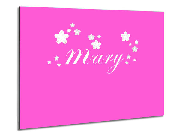 Girls Room Quote Your Name In Stars Vivid Pink Metal Print
