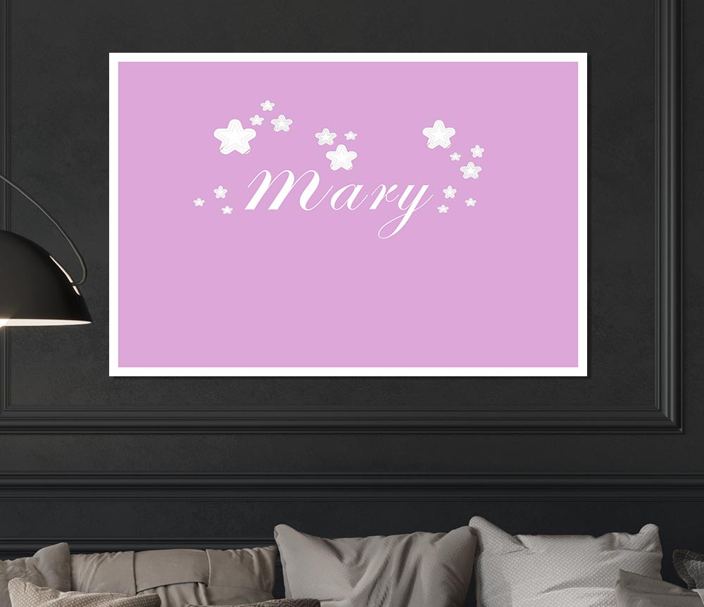 Your Name In Stars Pink Print Poster Wall Art
