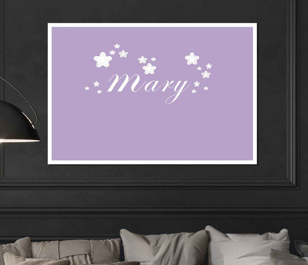 Your Name In Stars Lilac Print Poster Wall Art