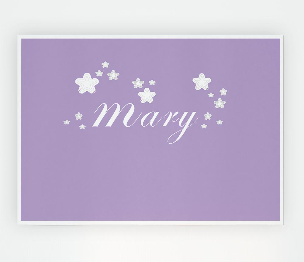 Your Name In Stars Lilac Print Poster Wall Art