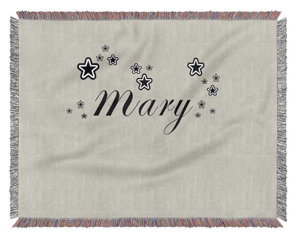 Girls Room Quote Your Name In Stars Grey Woven Blanket