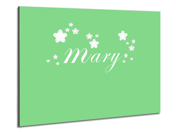 Girls Room Quote Your Name In Stars Green Metal Print