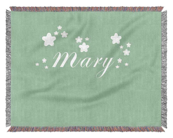 Girls Room Quote Your Name In Stars Green Woven Blanket